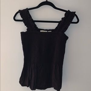 Anthropologie black peplum tank